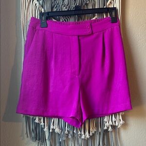 Skies Are Blue Magenta Tailored Shorts